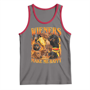 Funny Wiener Dog Tank Top Vintage Bootleg Gift For Dachshund Lover TS10 Deep Heather Red Print Your Wear