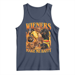 Funny Wiener Dog Tank Top Vintage Bootleg Gift For Dachshund Lover TS10 Navy Print Your Wear