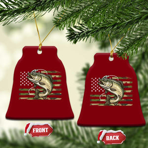 Camo Bass Fishing Ceramic Ornament Patriotic US Flag Fisherman TS10 Print Your Wear