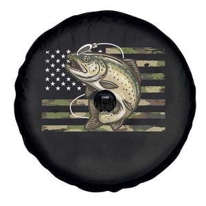 Camo Bass Fishing Spare Tire Cover Patriotic US Flag Fisherman TS10 Print Your Wear