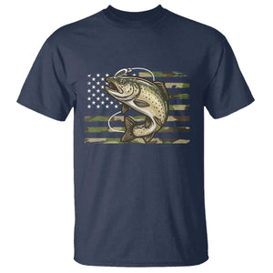 Camo Bass Fishing T Shirt Patriotic US Flag Fisherman TS10 Navy Print Your Wear