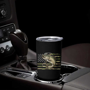 Camo Bass Fishing Tumbler Cup Patriotic US Flag Fisherman TS10 Print Your Wear