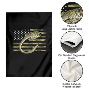 Camo Fish Hook Fishing Garden Flag Patriotic US Flag Fisherman Camouflage Bass Fishing TS10 Print Your Wear