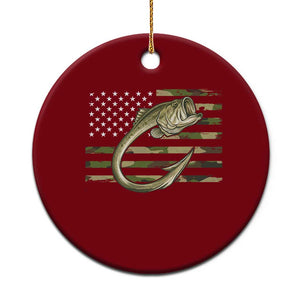 Camo Fish Hook Fishing Ceramic Ornament Patriotic US Flag Fisherman Camouflage Bass Fishing TS10 1pc Red Print Your Wear