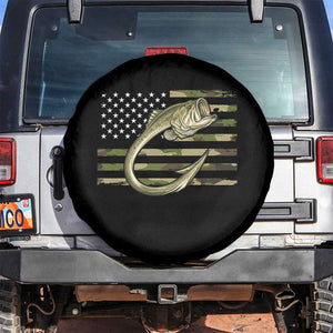 Camo Fish Hook Fishing Spare Tire Cover Patriotic US Flag Fisherman Camouflage Bass Fishing TS10 No hole Black Print Your Wear