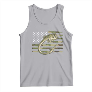 Camo Fish Hook Fishing Tank Top Patriotic US Flag Fisherman Camouflage Bass Fishing TS10 Athletic Heather Print Your Wear