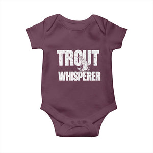 Trout Fishing Baby Onesie Funny Fishing Fisherman Trout Whisperer Gift TS10 Maroon Print Your Wear
