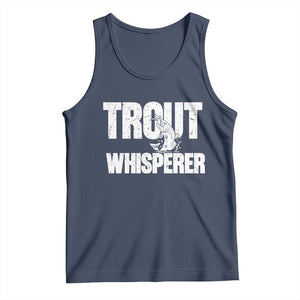 Trout Fishing Tank Top Funny Fishing Fisherman Trout Whisperer Gift TS10 Navy Print Your Wear