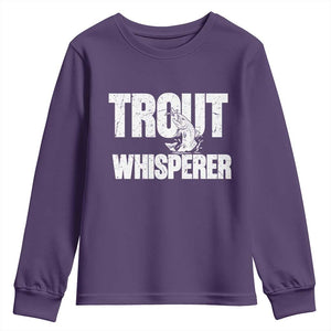 Trout Fishing Youth Sweatshirt Funny Fishing Fisherman Trout Whisperer Gift TS10 Purple Print Your Wear