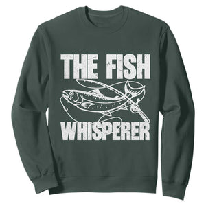 Funny Fishing Sweatshirt The Fish Whisperer Lake Life Gift For Fishermen Dads TS10 Dark Forest Green Print Your Wear