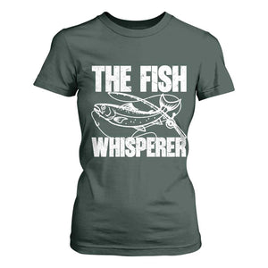 Funny Fishing T Shirt For Women The Fish Whisperer Lake Life Gift For Fishermen Dads TS10 Dark Forest Green Print Your Wear