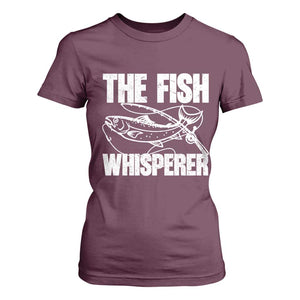Funny Fishing T Shirt For Women The Fish Whisperer Lake Life Gift For Fishermen Dads TS10 Maroon Print Your Wear