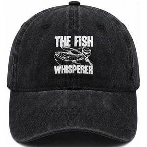Funny Fishing Washed Cotton Baseball Cap The Fish Whisperer Lake Life Gift For Fishermen Dads