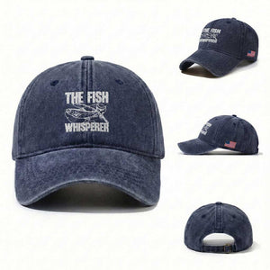 Funny Fishing Washed Cotton Baseball Cap The Fish Whisperer Lake Life Gift For Fishermen Dads