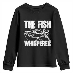 Funny Fishing Youth Sweatshirt The Fish Whisperer Lake Life Gift For Fishermen Dads TS10 Black Print Your Wear