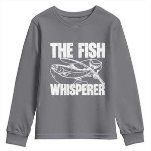 Funny Fishing Youth Sweatshirt The Fish Whisperer Lake Life Gift For Fishermen Dads TS10 Charcoal Print Your Wear