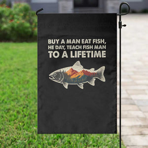 Funny Fishing Meme Garden Flag Vintage Buy A Man Eat Fish Inappropriate TS10 Print Your Wear