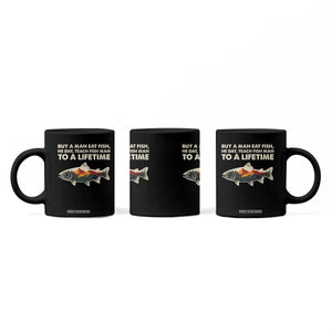 Funny Fishing Meme Coffee Mug Vintage Buy A Man Eat Fish Inappropriate TS10 Print Your Wear