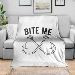 Cool Catchy Angler Throw Blanket Retro Bite Me Bass Fishing Fishermen TS10 Print Your Wear