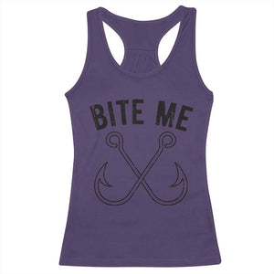Cool Catchy Angler Racerback Tank Top Retro Bite Me Bass Fishing Fishermen TS10 Purple Print Your Wear