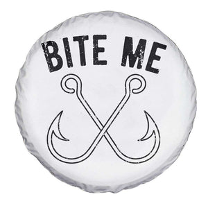 Cool Catchy Angler Spare Tire Cover Retro Bite Me Bass Fishing Fishermen TS10 Print Your Wear