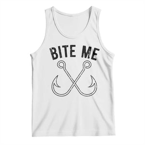 Cool Catchy Angler Tank Top Retro Bite Me Bass Fishing Fishermen TS10 White Print Your Wear