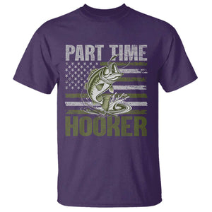 Part Time Hooker T Shirt Funny Fishing Patriotic US Flag Fisherman TS10 Purple Print Your Wear