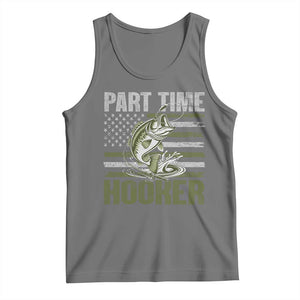 Part Time Hooker Tank Top Funny Fishing Patriotic US Flag Fisherman TS10 Black Heather Print Your Wear