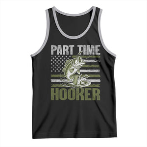 Part Time Hooker Tank Top Funny Fishing Patriotic US Flag Fisherman TS10 Black Athletic Heather Print Your Wear