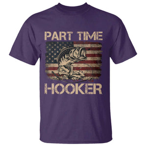 Part Time Hooker T Shirt Funny Fishing USA Flag Patriotic Fisherman TS10 Purple Print Your Wear