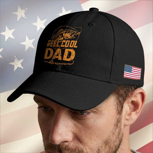 Reel Cool Dad Baseball Cap Funny Fishing Fisherman Fathers Day TS10 Print Your Wear