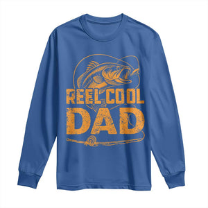 Reel Cool Dad Long Sleeve Shirt Funny Fishing Fisherman Fathers Day TS10 Royal Blue Print Your Wear