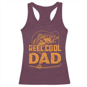 Reel Cool Dad Racerback Tank Top Funny Fishing Fisherman Fathers Day TS10 Maroon Print Your Wear