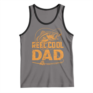 Reel Cool Dad Tank Top Funny Fishing Fisherman Fathers Day TS10 Deep Heather Black Print Your Wear