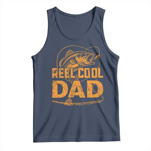 Reel Cool Dad Tank Top Funny Fishing Fisherman Fathers Day TS10 Navy Print Your Wear