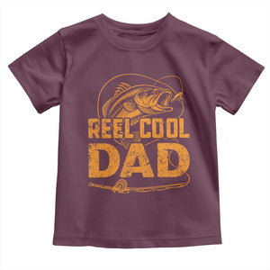 Reel Cool Dad Toddler T Shirt Funny Fishing Fisherman Fathers Day TS10 Maroon Print Your Wear