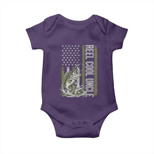 Uncle Fishing Baby Onesie Reel Cool Uncle Fisherman US Flag TS10 Purple Print Your Wear