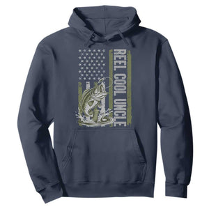 Uncle Fishing Hoodie Reel Cool Uncle Fisherman US Flag TS10 Navy Print Your Wear