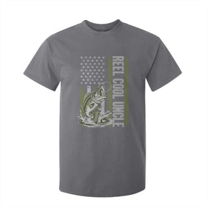 Uncle Fishing T Shirt For Kid Reel Cool Uncle Fisherman US Flag TS10 Charcoal Print Your Wear