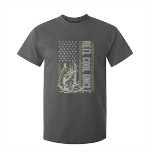 Uncle Fishing T Shirt For Kid Reel Cool Uncle Fisherman US Flag TS10 Dark Heather Print Your Wear