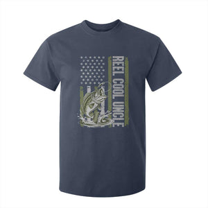 Uncle Fishing T Shirt For Kid Reel Cool Uncle Fisherman US Flag TS10 Navy Print Your Wear