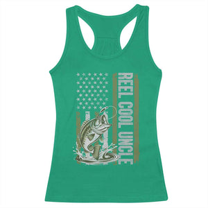 Uncle Fishing Racerback Tank Top Reel Cool Uncle Fisherman US Flag TS10 Irish Green Print Your Wear