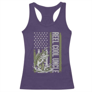 Uncle Fishing Racerback Tank Top Reel Cool Uncle Fisherman US Flag TS10 Purple Print Your Wear