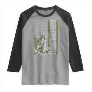 Uncle Fishing Raglan Shirt Reel Cool Uncle Fisherman US Flag TS10 Sport Gray Black Print Your Wear