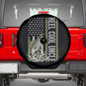 Uncle Fishing Spare Tire Cover Reel Cool Uncle Fisherman US Flag TS10 Black Print Your Wear