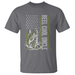 Uncle Fishing T Shirt Reel Cool Uncle Fisherman US Flag TS10 Charcoal Print Your Wear