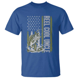 Uncle Fishing T Shirt Reel Cool Uncle Fisherman US Flag TS10 Royal Blue Print Your Wear