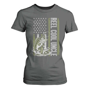 Uncle Fishing T Shirt For Women Reel Cool Uncle Fisherman US Flag TS10 Dark Heather Print Your Wear
