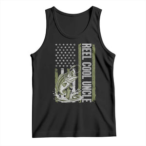 Uncle Fishing Tank Top Reel Cool Uncle Fisherman US Flag TS10 Black Print Your Wear