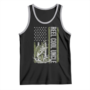 Uncle Fishing Tank Top Reel Cool Uncle Fisherman US Flag TS10 Black Athletic Heather Print Your Wear